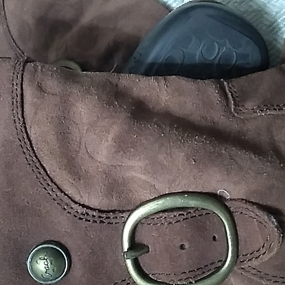 Coach Meyer signature embossed suede boots size 9.5 - Picture 5 of 5